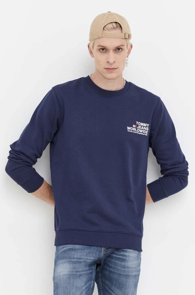 Tommy Hilfiger Tjm Reg Entry Graphic Crew Ανδρικό Φούτερ Μπλε
