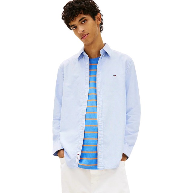 Tommy Hilfiger Tjm Reg Oxford Shirt Ext Ανδρικό Πουκάμισο Σιελ