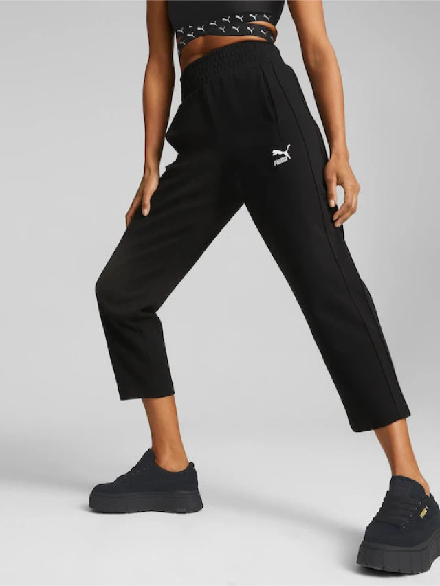 Puma T7 High Waist Pants Dk Γυναικειο Παντελονι Φορμα Μαυρο