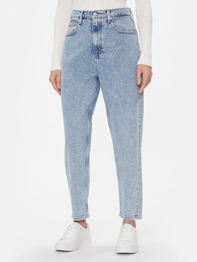 Tommy Hilfiger Mom Jean Uh Tpr Γυναικείο Παντελόνι Χλωριο Τζιν
