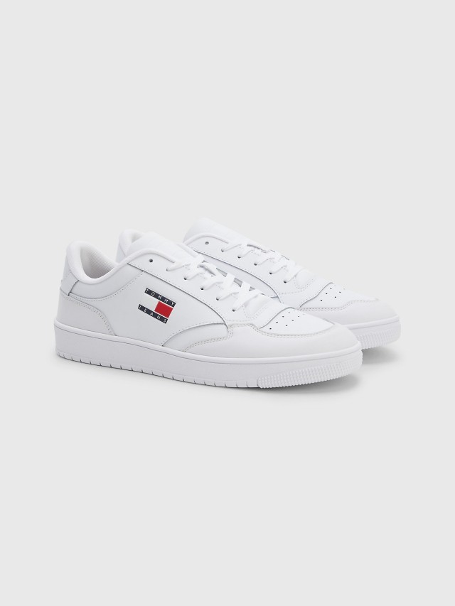 Tommy Hilfiger Tommy Jeans Retro Leather Ανδρικά Sneakers Λευκά
