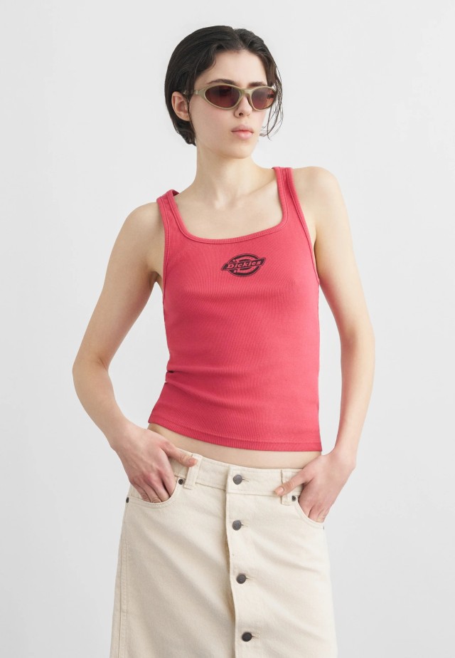 Dickies Plainville Tank Tee W Garnet Γυναικεία Μπλούζα Κόκκινη
