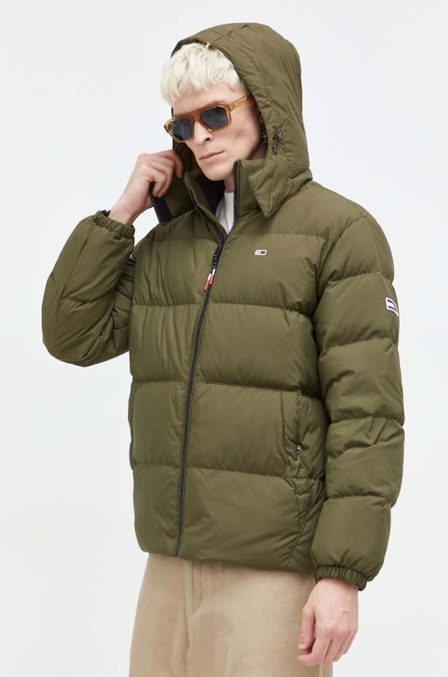 Tommy Hilfiger Tjm Essential Down Jacket Ανδρικο Μπουφαν Λαδί