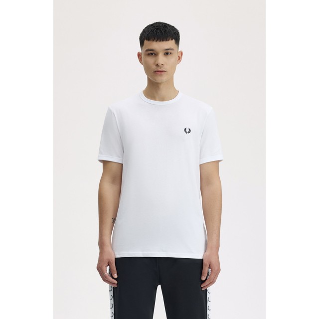 FRED PERRY T.SHIRT Ανδρική Μπλουζα Λευκη