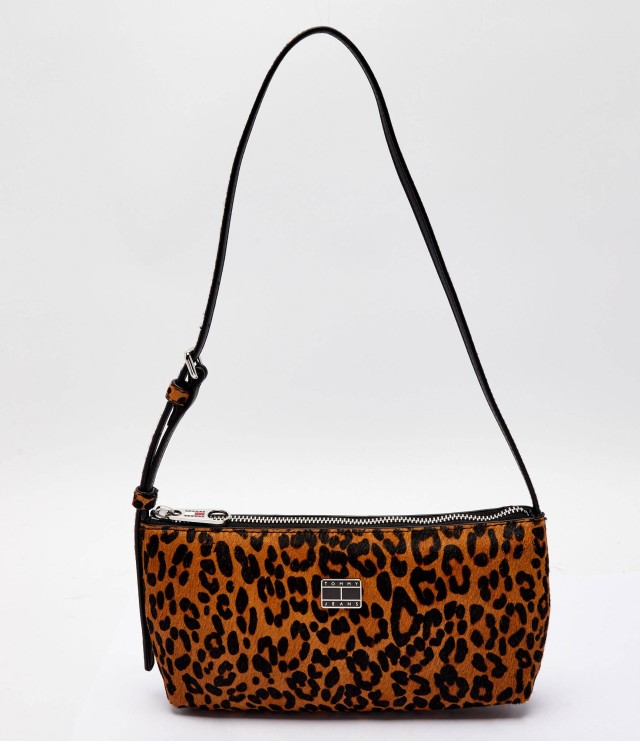 Tommy Hilfiger Tjw Must Leopard Shoulder Bag Γυναικεία Τσάντα Λεοπάρ