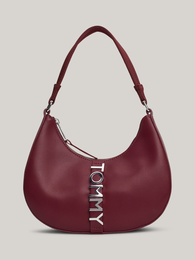 Tommy Hilfiger Tjw City Bold Shoulder Bag Γυναικεία Τσάντα Μπορντό