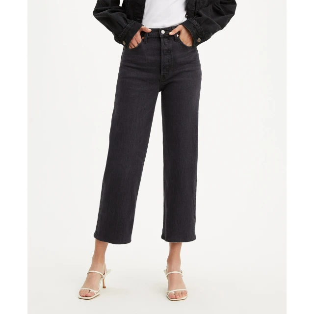 Levis Ribcage Straight Ankle Feelin Γυναικειο Παντελονι Τζιν Μαυρο