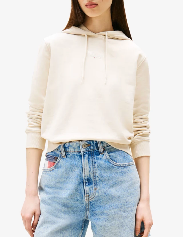 Tommy Hilfiger Tjw Reg Ess Logo 2 Hoodie Ext Γυναικείο Φούτερ Μπεζ