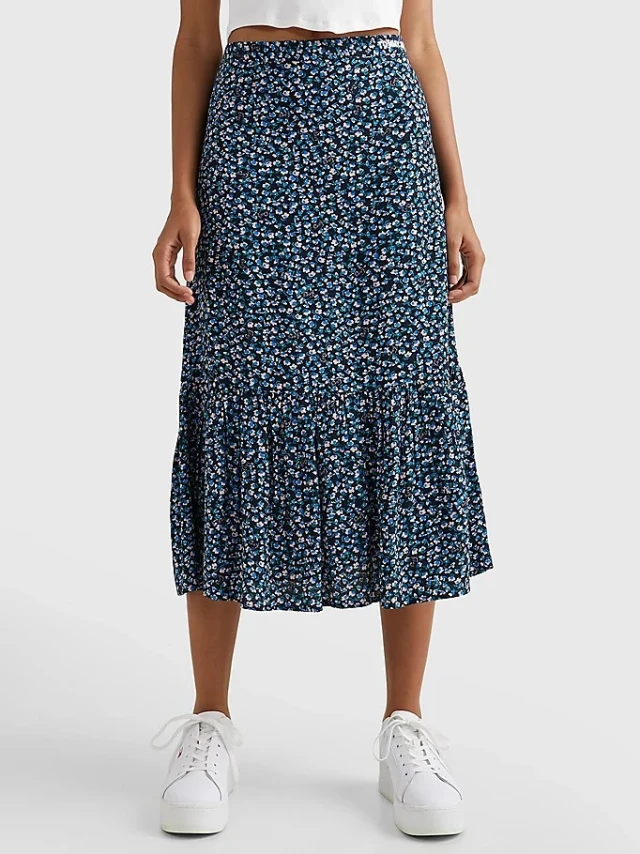 Tommy Hilfiger Tjw Ditsy Floral Midi Skirt Γυναικεία Φούστα Multi Color