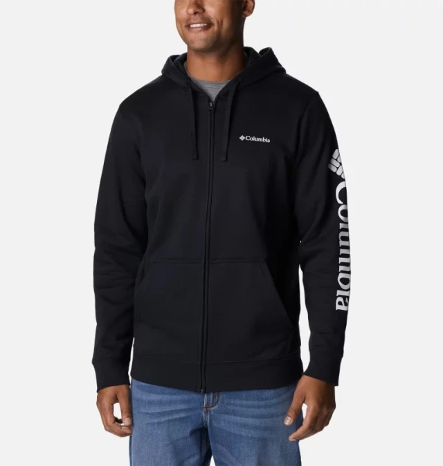 Columbia Trek™ Full Zip Hoodie Ανδρική Φούτερ Ζακέτα Μαύρη