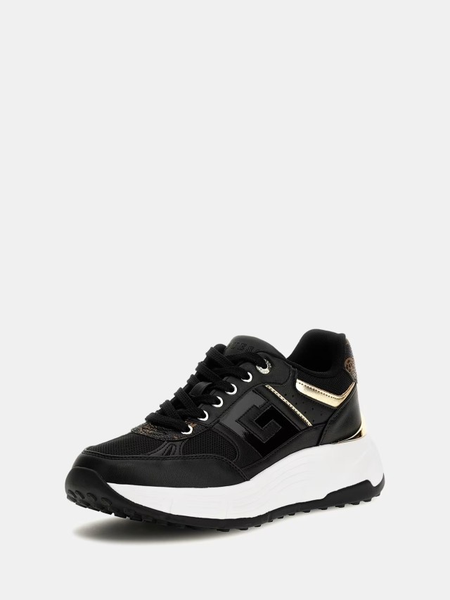Guess Fonzi Γυναικεία Sneakers Μαύρα
