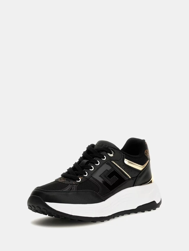 Guess Fonzi Γυναικεία Sneakers Μαύρα