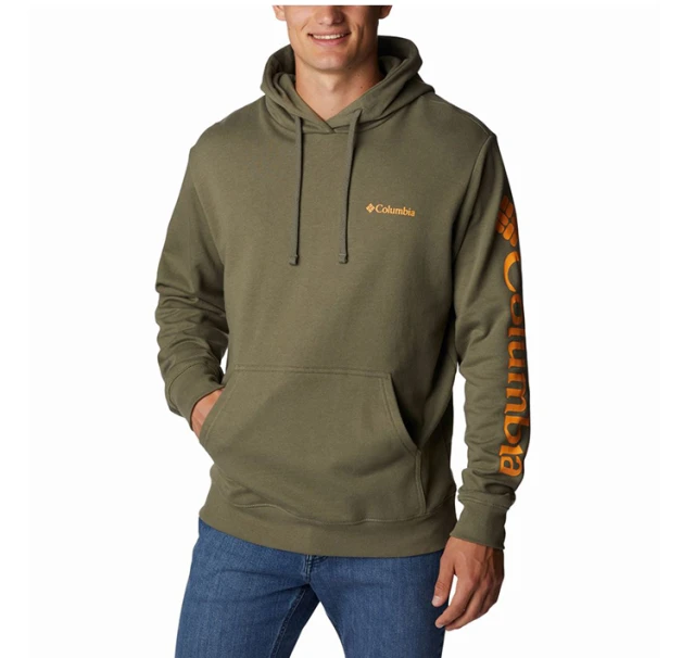 Columbia Viewmont Ii Sleeve Graphic Hoodie Ανδρικο Φουτερ Χακι
