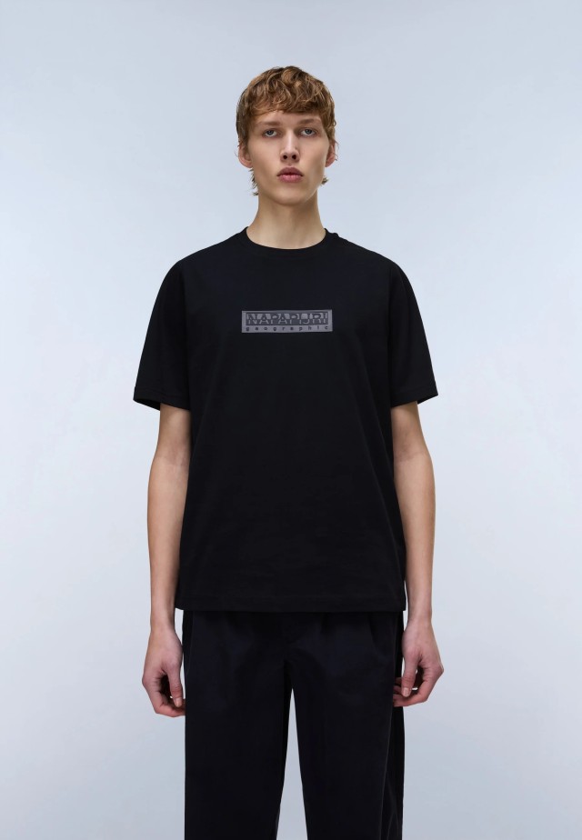 Napapijri S-Box Logo Ss 1 Black Beauty Ανδρική Μπλούζα Μαύρη