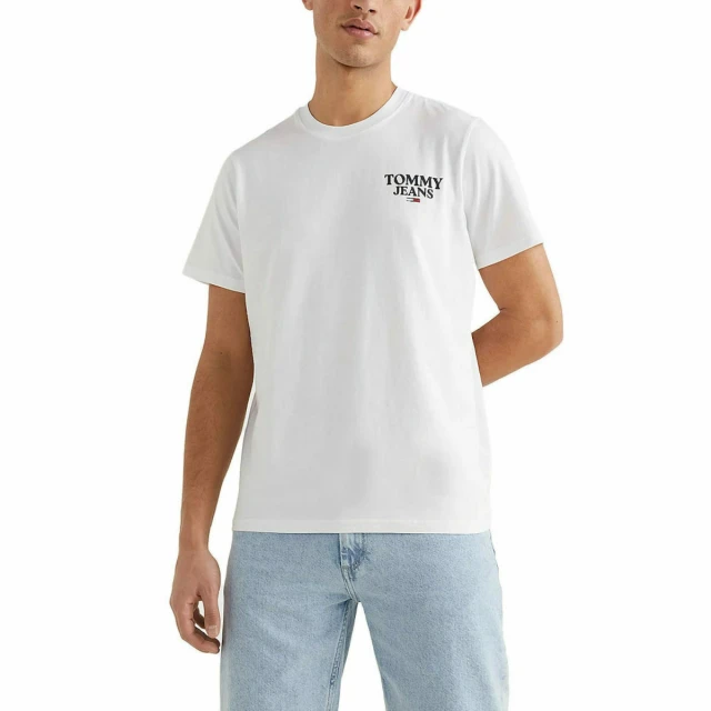 Tommy Hilfiger Tjm Chest Entry Logo Tee Ανδρικη Μπλουζα Λευκη