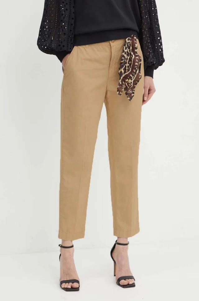 Guess Candis Chino Γυναικειο Παντελόνι Μπεζ