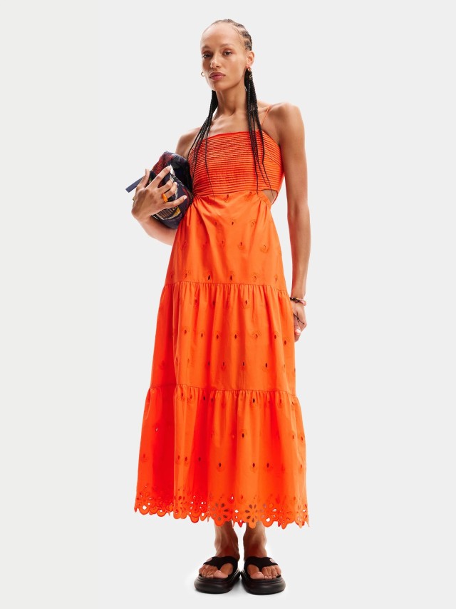 Desigual Vest_Malver Γυναικείο Φόρεμα Πορτοκαλί