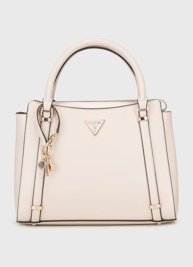 Guess Daryna 2 Comp Satchel Γυναικεία Τσάντα Μπεζ