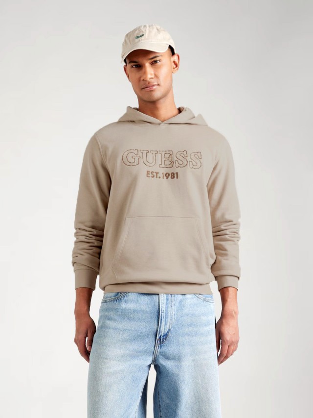 Guess Beau Hoodie Sweatshirt Ανδρικό Φούτερ Μπεζ