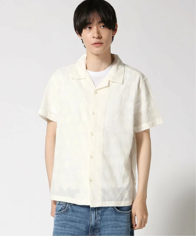 Guess Ss Moss Dobby Shirt  Ανδρικό Πουκάμισο Εκρου