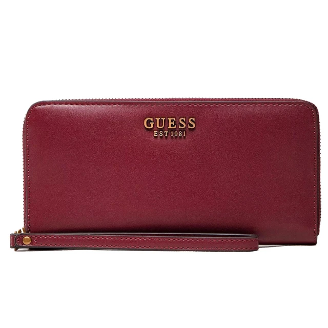 Guess Laurel Slg Large Zip Around Γυναικειο Πορτοφολι Μπορντο