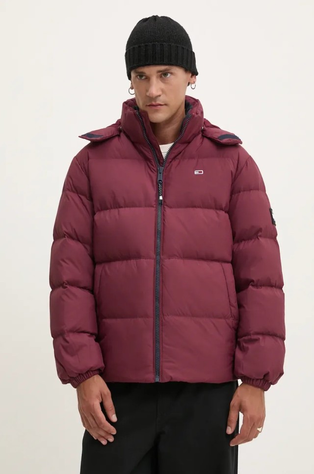 Tommy Hilfiger Tjm Essential Down Jacket Ext Ανδρικό Πουπουλένιο Μπουφάν Μπορντό