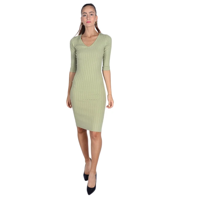 Guess Gisele Dress Swtr Γυναικειο Φορεμα Φυστικι