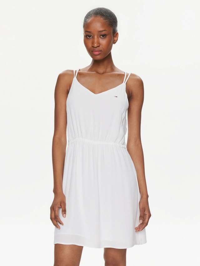Tommy Hilfiger Tjw Essential Strappy Dress Γυναικείο Φόρεμα Λευκό