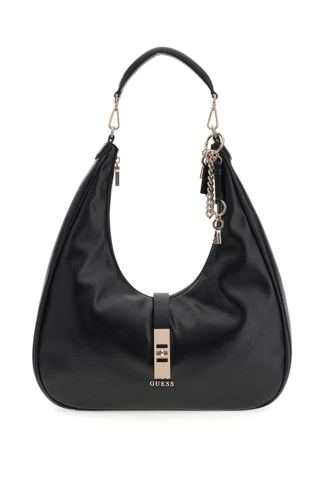 Guess Brooke Hobo Γυναικεία Τσάντα Μαύρη