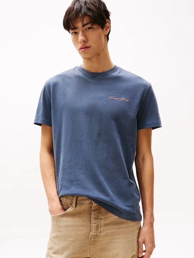 Tommy Hilfiger Tjm Reg Sig Sailing Ss Tee Ext Ανδρική Μπλούζα Μπλε