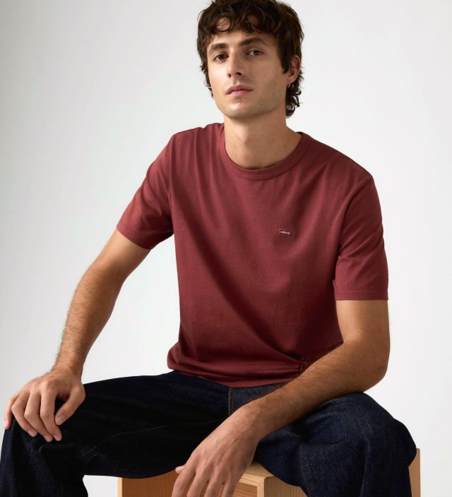 Levis Original Tee Reds Garment Dye Oxblood Red Ανδρική Μπλούζα Μπορντό
