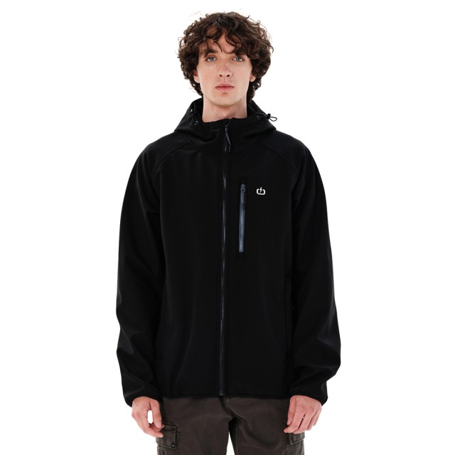 Emerson Mens Hooded Bonded Jacket Ανδρικό Μπουφάν Μαύρο