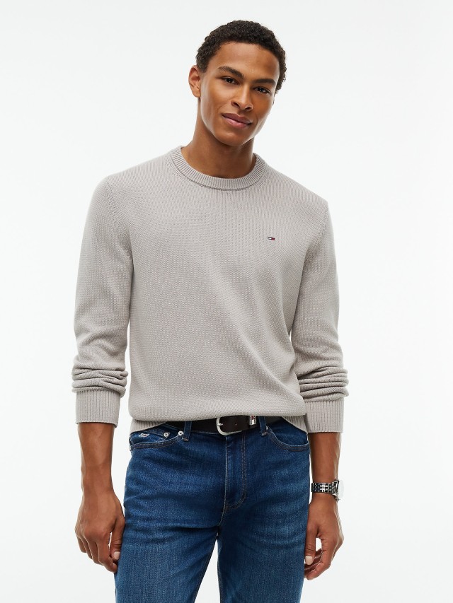 Tommy Hilfiger Tjm Slim Ess Sweater Ext Ανδρικό Πλεκτό Μπεζ