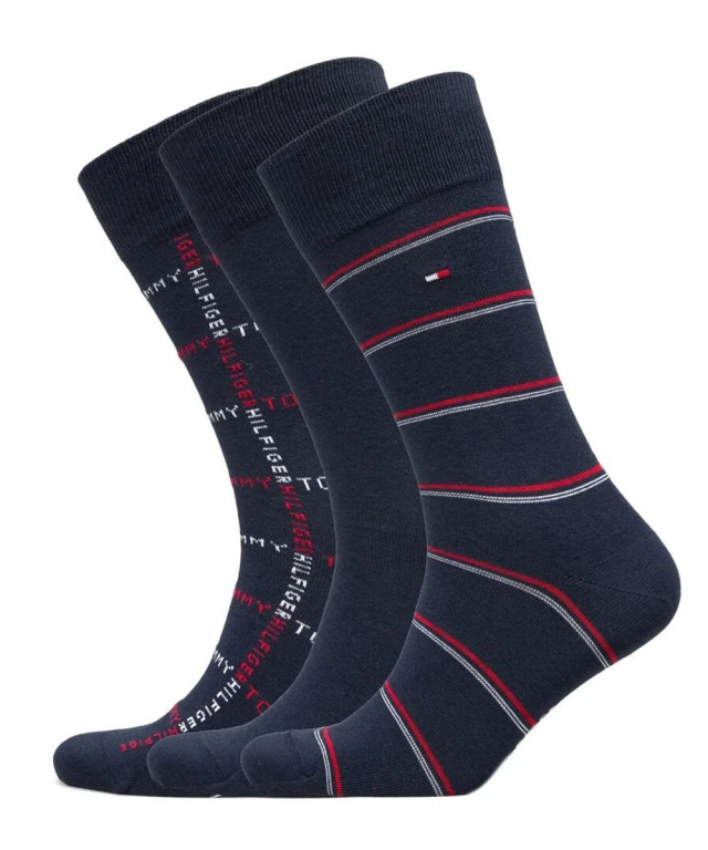 TOMMY tm Sock 3 X three-pack Καλτσες Ανδρικες Μαυρες Mπλε