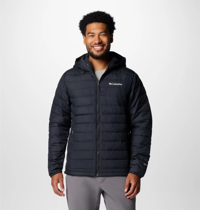 Columbia Powder Lite™ II Hooded Jacket Ανδρικό Μπουφάν Μαύρο