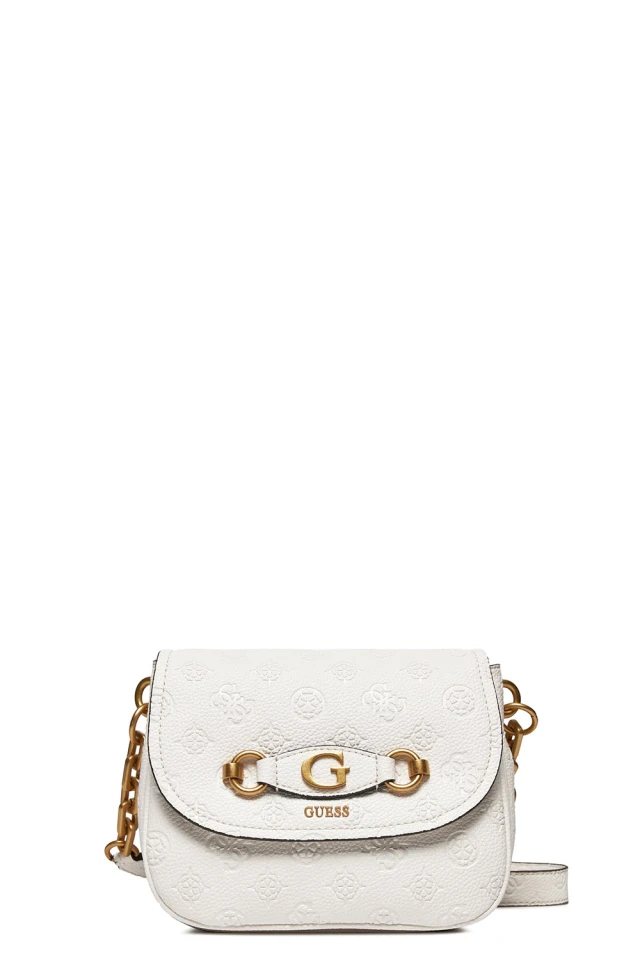 Guess Izzy Peony Tri Cmprtmnt Flap Γυναικεία Τσάντα Γκρι