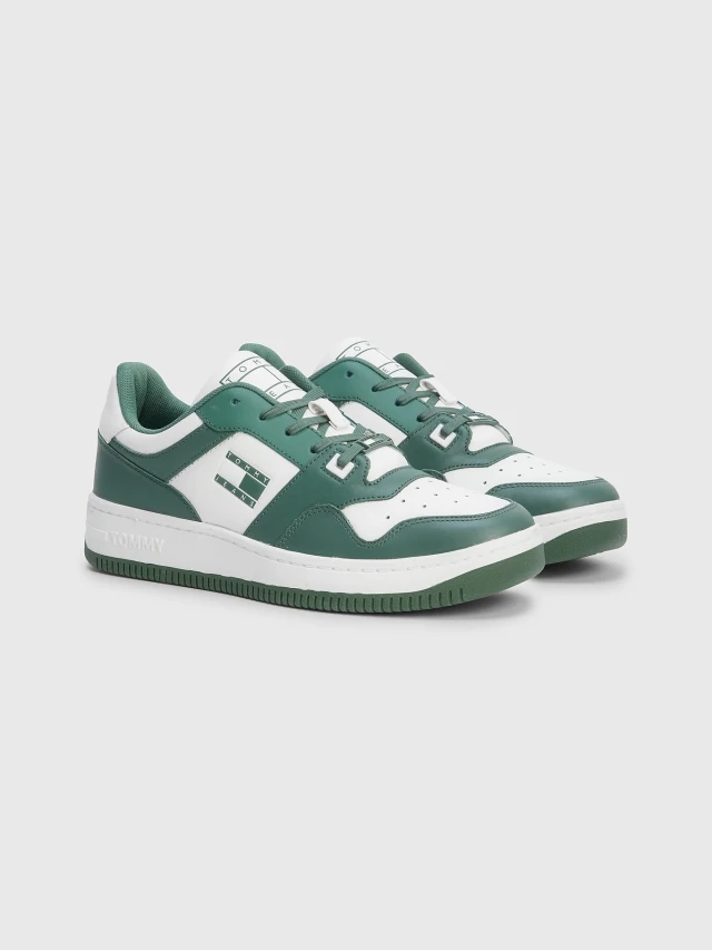 Tommy Hilfiger Tjm Basket Premium Ανδρικά Sneakers Πράσινα