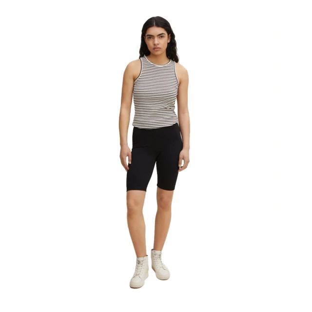Tom Tailor 204 Slim Cycling Shorts Γυναικειο Σορτσ Μαυρο