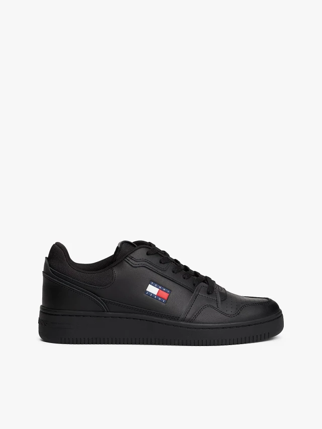 Tommy Hilfiger Tjm Retro Basket Ανδρικά Sneakers Μαύρα