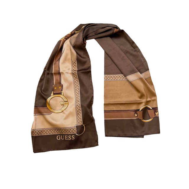 Guess Camden 120x120cm Prnted Kefiah Γυναικείο Φουλάρι Καφέ