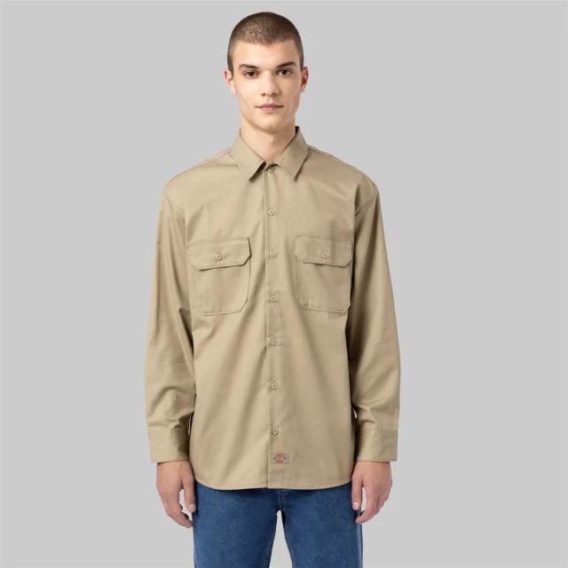 Dickies Work Shirt Ls Rec Khaki Ανδρικο Πουκαμισο Μπεζ