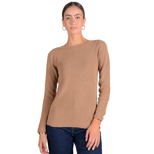 Tom Tailor 3Rd 112 Pullover Rib Γυναικειο Πλεκτο Μπεζ