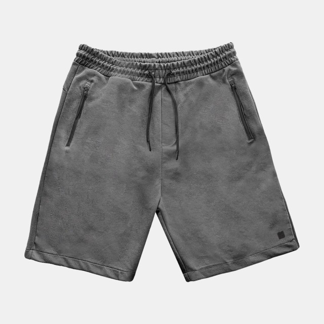 Rebase Short Terry Fleece Ανδρικη Βερμουδα Φουτερ Ανθρακι