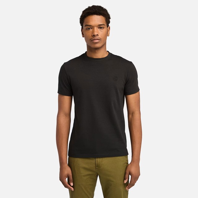 Timberland Dunstan River Short Sleeve Tee Black/Pavement Ανδρική Μπλούζα Μούρη