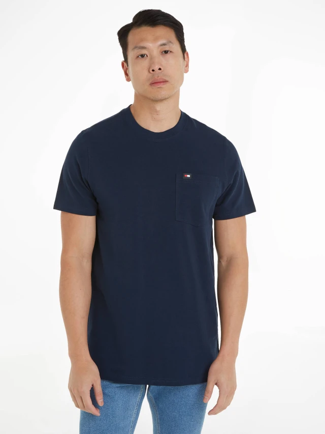 Tommy Hilfiger Tjm Slim Pique Tee Ανδρική Μπλούζα Μπλε