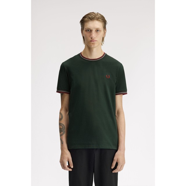Fred Perry T-Shirt Ανδρική Μπλουζα Κυπαρισι