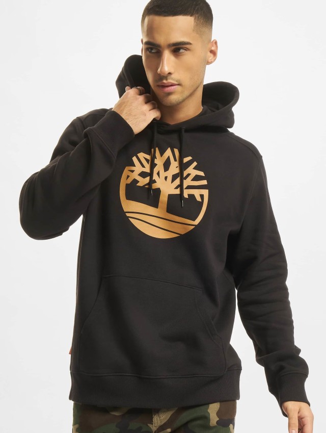 Timberland Kennebec River Tree Logo Hoodie Black/Wheat Boot Ανδρικό Φούτερ Μαύρο