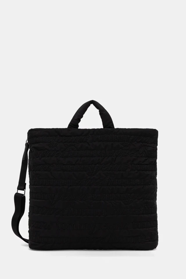 Tommy Hilfiger Tjw Urban Aop Med Tote Γυναικεία Τσάντα Μαύρη