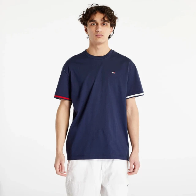 Tommy Hilfiger Tjm Rlx Flag Cuff Tee Ανδρική Μπλούζα Μπλε