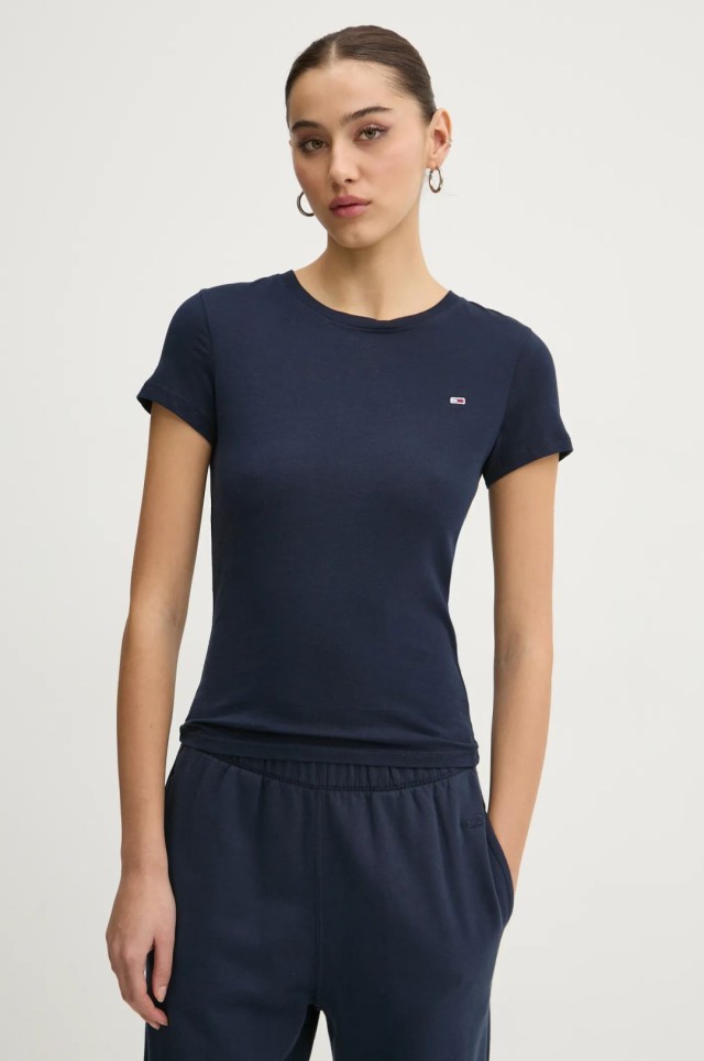 Tommy Hilfiger Tjw C-Neck Tee Γυναικεία Μπλούζα Μπλε